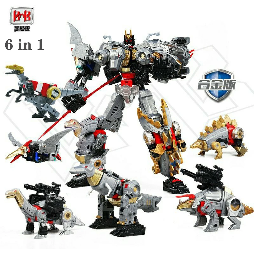 IN STOCK Transformation Toys BMB 5IN1 Oversize Dinobot Combination Dinosaur Grimlock Action Figure Deformation Robot Anime Model