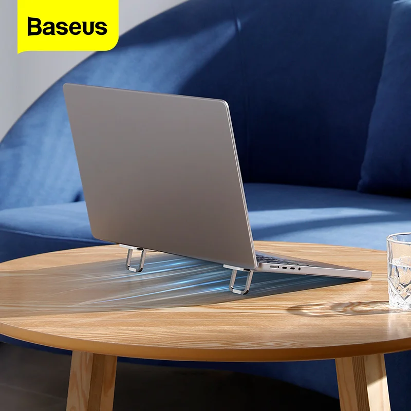 Baseus Adjustable Laptop Stand For Xiaomi Laptops Aluminum Desktop Laptop Bracket Mini Cooling Stand Feet For Macbook Air Pro