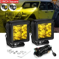 AUXBEAM Luz de conducción LED cuadrada de 2 pulgadas 3000K/6500K Lámpara puntual con arnés para camioneta todoterreno