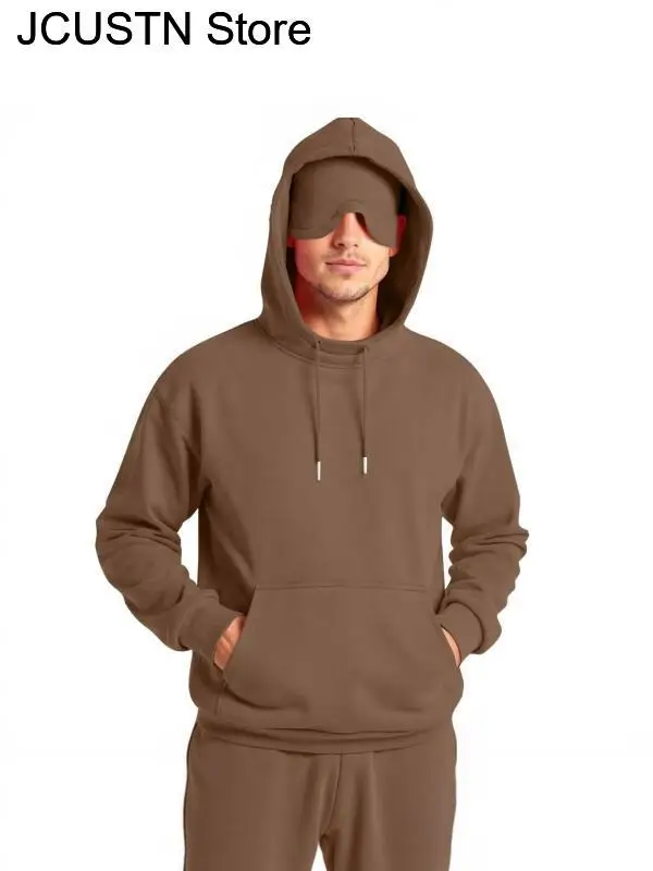 2025 الرجال بلون مقنعين البلوزات قناع عين مقنعين القمم تجريب وتتسابق الخريف الشتاء النساء رياضية طويلة الأكمام هوديي