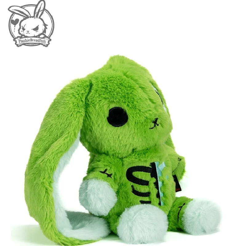 Plushie Dreadfuls Plush Bunny Soft Stuffed Toy Popular Curved Spine Rabbit Green Long Ear  Animal Comforting Companion Toy Gift