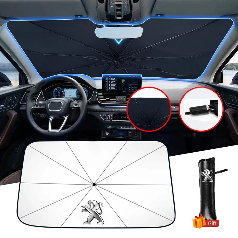 

Car Windshield Sunshades Sun Shades Umbrella Auto Accessories For Peugeot 307 peugeot 206 308 207 406 407 408 2008 3008