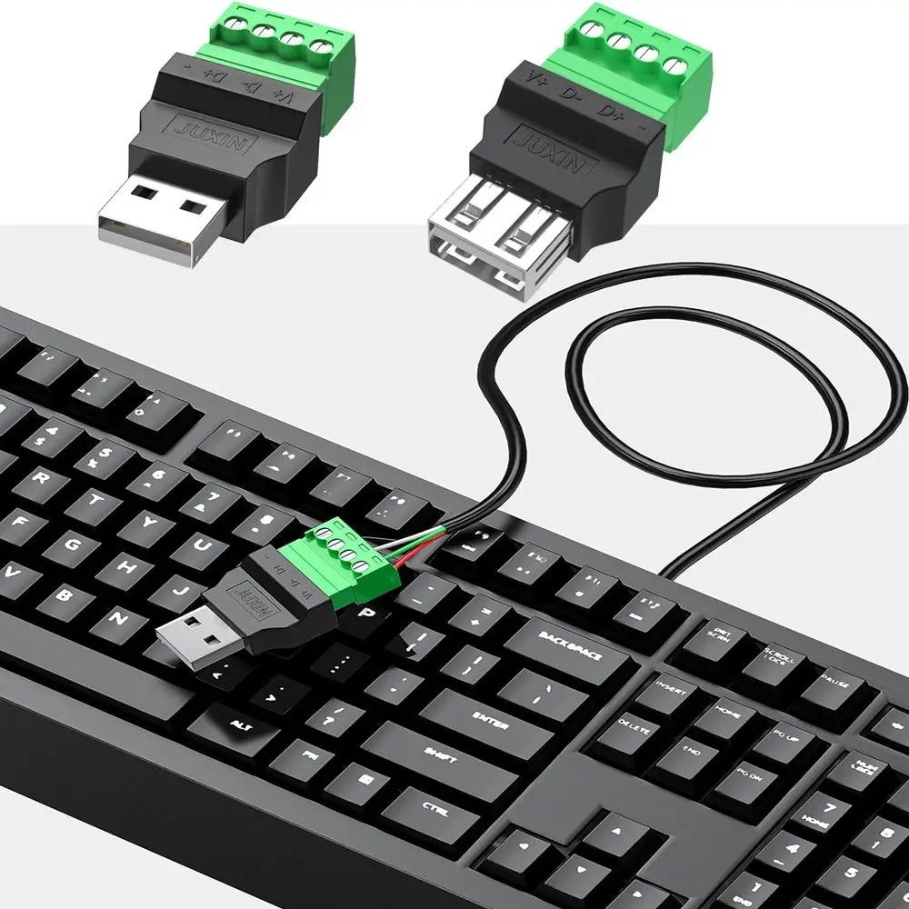 Avoid Welding Plugs USB 2.0 USB Connector 4 pin Type A USB Turn Terminal Adapter Connector Jack Type-A 4-pin Male/Female Plug