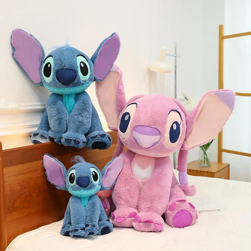 40/50CM Anime Cartoon Disney's Lilo & Stitch Kawaii Girl Plush Dolls Cute Angel Large Plush Toys Girl's Christmas Birthday Gifts