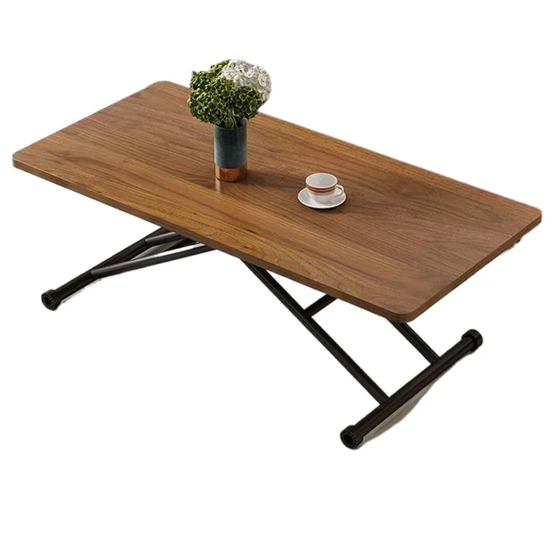 

Multifunctional liftable stacking coffee table dining table household small apartment with wheels removable rectangular