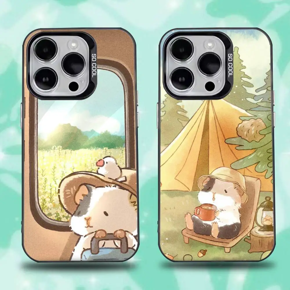 

Cartoon Hamster Phone Case For iPhone 16,15,14,13,12,11,Mini,Pro,E,SE4,XS,MAX Black Candy Matte Cover