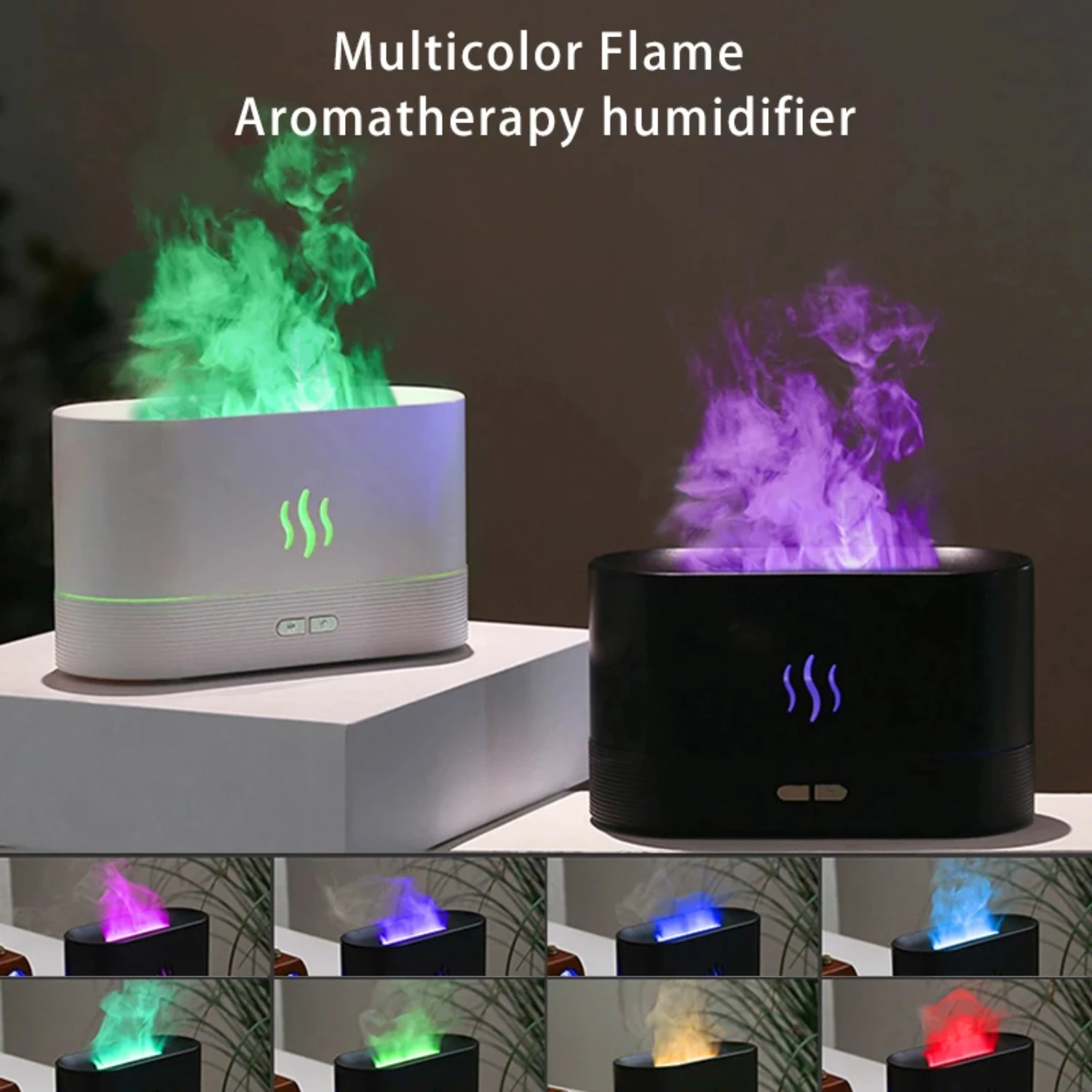

Portable Cool Usb change color room h2o air fire flame humidifier Essential Oil Diffuser humidifier