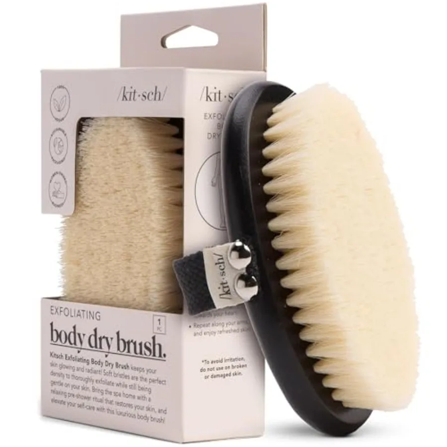 Dry Brushing Body Brush for Lymphatic Drainage- Soft Bristles Shower Brush - Dry Brush to Remove Dry Skin and Improves Blood Ci