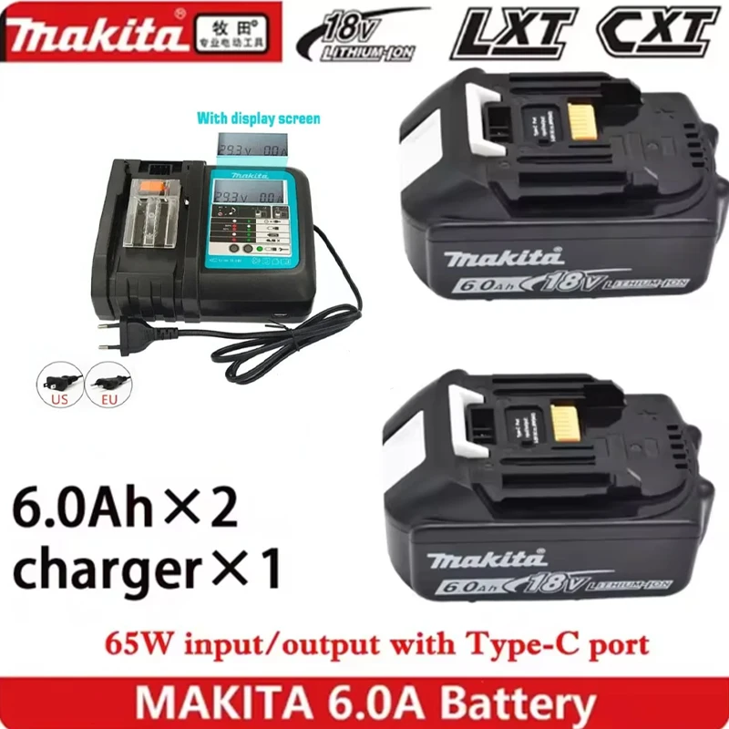 

100% Original Makita 6000MAh Makita 18V Battery BL1830B BL1850B BL1850 BL1840 BL1860 BL1815 Replacement Lithium Battery