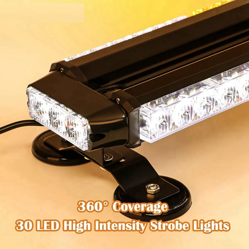 LED Strobe Flashing Light Bar,30 LED High Intensity Emergency Warning Lighting Bar For Car Trailer Roof