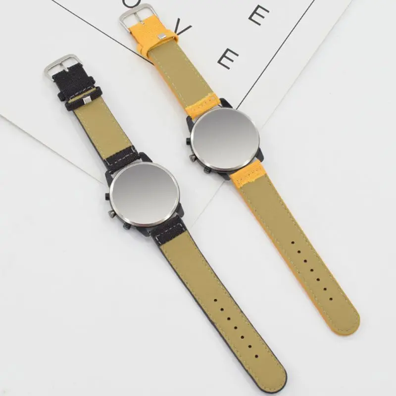 Novelty Mens Watch Fashion for Creative People Face Watches Hair Yellow Watch Strap for Men Women