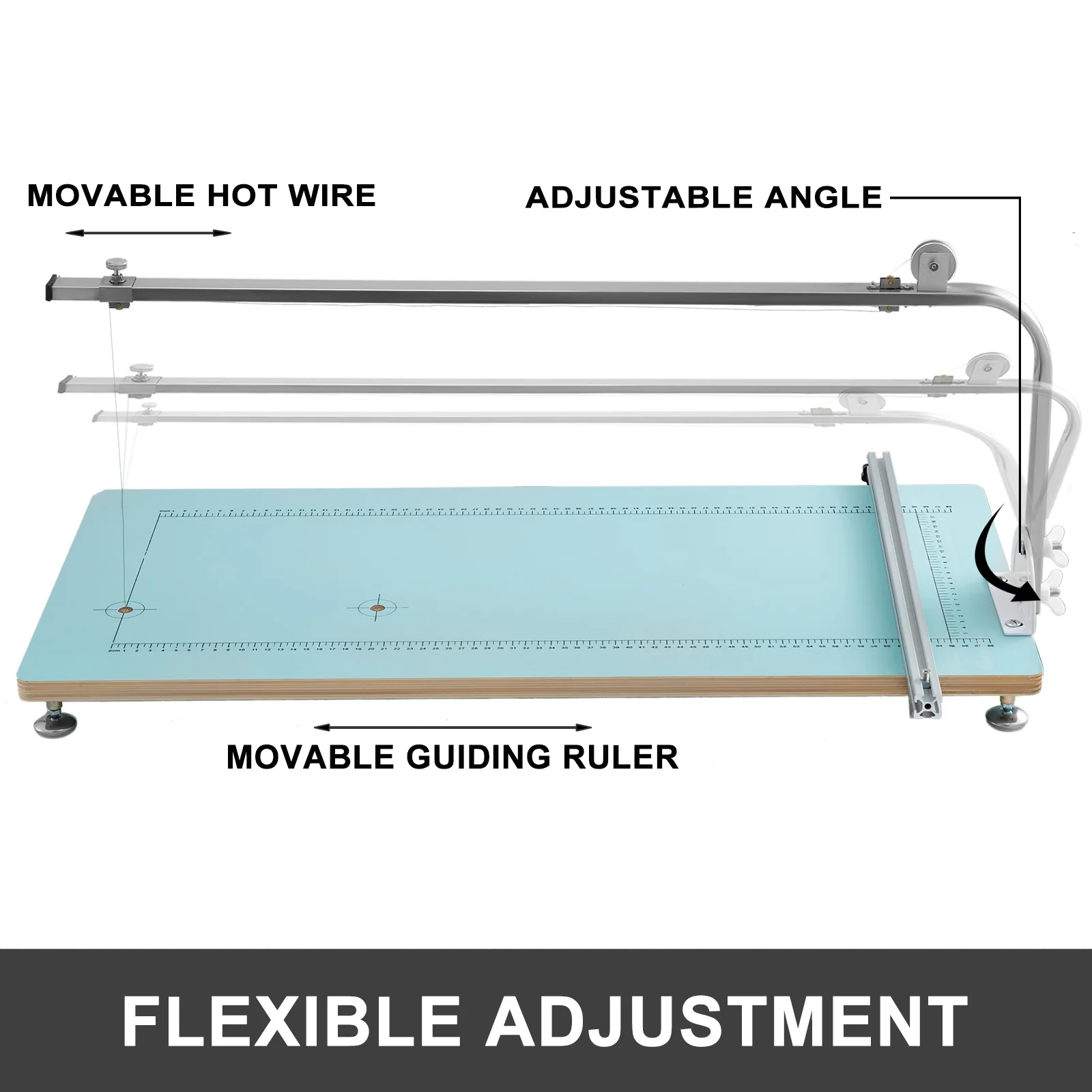 VEVOR Foam Cutter Machine 30.7x13x9.8 Inch Adjustable Angle Controllable Temperature Table Fire MDF + Alloy for Carving Modeling