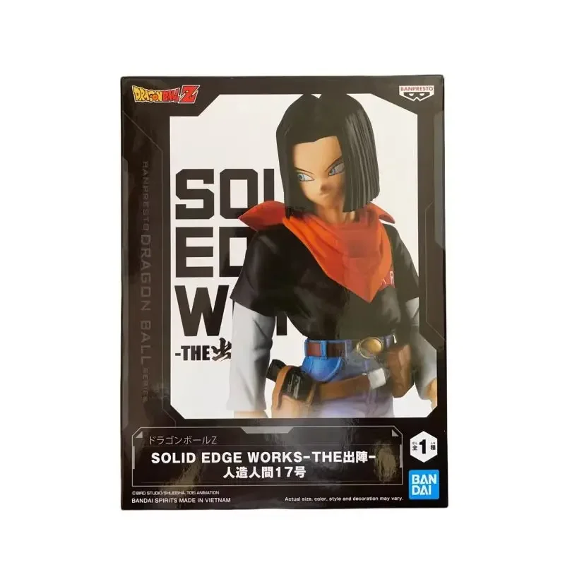 In Stock Bandai Original Banpresto Anime Dragon Ball Z SOLID EDGE WORKS Android17 Anime Action Figure Model Toy Collectible Gift