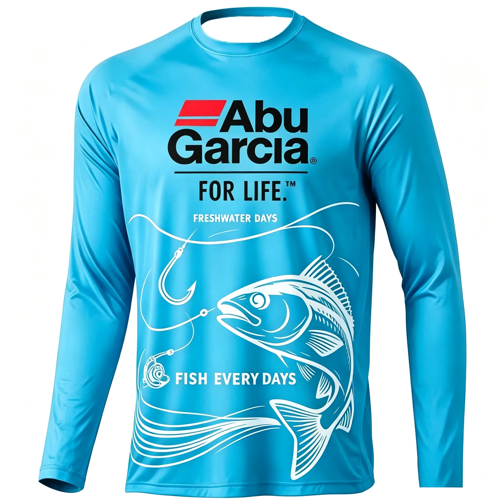 Herren Langarm-Angelhemd, lässiges Outdoor-Sportshirt mit Grafikdruck, Rundhals-Pullover, schnelltrocknendes T-Shirt – Detail 11