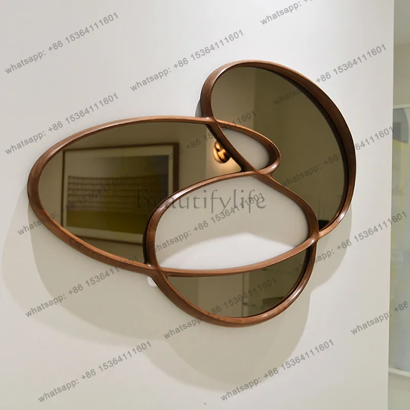 Customized special-shaped wall-mounted decorative mirror, living room creative art wall-mounted mirror