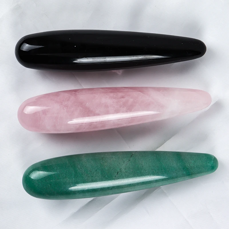 18cm Natural Rose Quartz Straight Massage Wand Large Healing Jade Crystal Stone Yoni Massage Stick As Women Or ManBody Relax