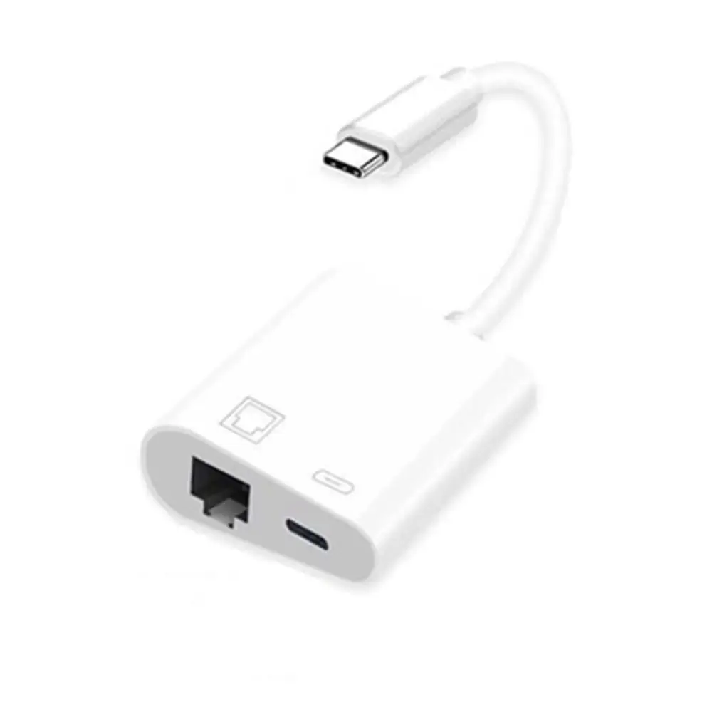 

Проводной адаптер для мобильного телефона Type-C к порта RJ45, Ethernet-конвертер, зарядная сетевая карта PD для Xiaomi Huawei