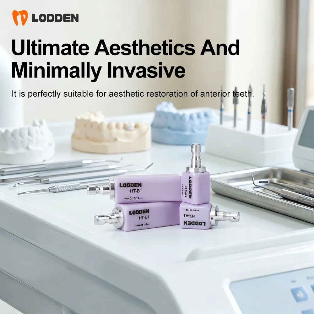 Lodden Dental Lithium Disilicate C14/B40 CAD/CAM Glass Ceramic Blocks Dental Lab Material for Veneer Crown Inlay Onlay