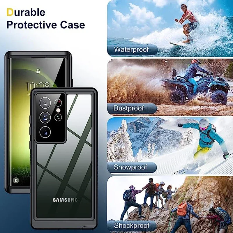 

IP68 360 Waterproof For Samsung S23 S22 S21 S20 FE S10 E S9 Note 20 10 9 8 Plus Ultra A03S A02S A32 A42 A52 5G Sealed Phone Case