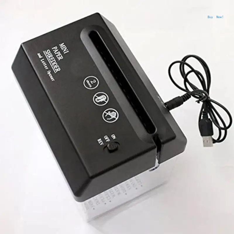 Portable Mini Paper Shredder Electric USB Battery Operated Shredder Documents Paper Cutting Tool for Home Office