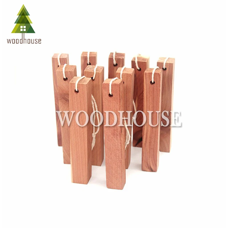 Cedar Blocks for Clothes Storage, 10 Cedar Hanger Freshener with Light Fragrance Odor Protection for clothes Closets