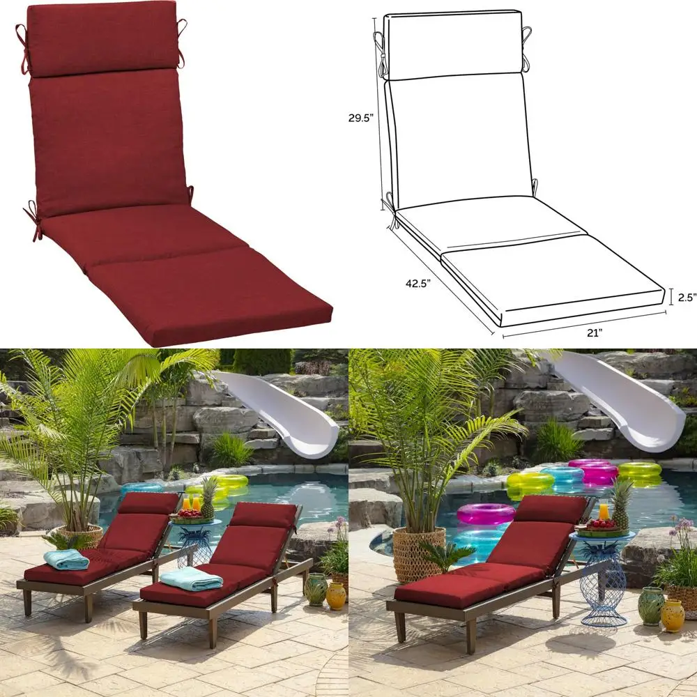 

Устойчивая к атмосферным воздействиям подушка для шезлонга на открытом воздухе, устойчивая к выцветанию подушка для патио, 21 x 72 для шезлонга, прочная и удобная