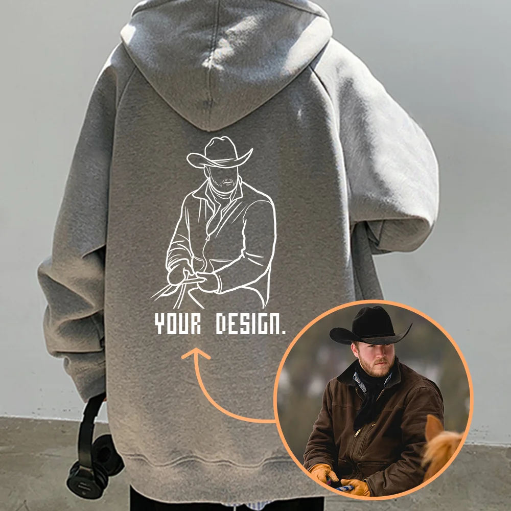 

Portrait custom cotton Custom Printed Hoodie Zip Jacket Casual Clothing Unisex Autumn Winter Sportwear Clothes