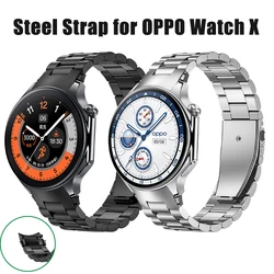 NO Gaps Stainless Steel Strap Watchband for OPPO Watch X, Circular Interface replacement Band for OPPO X Smartwatch