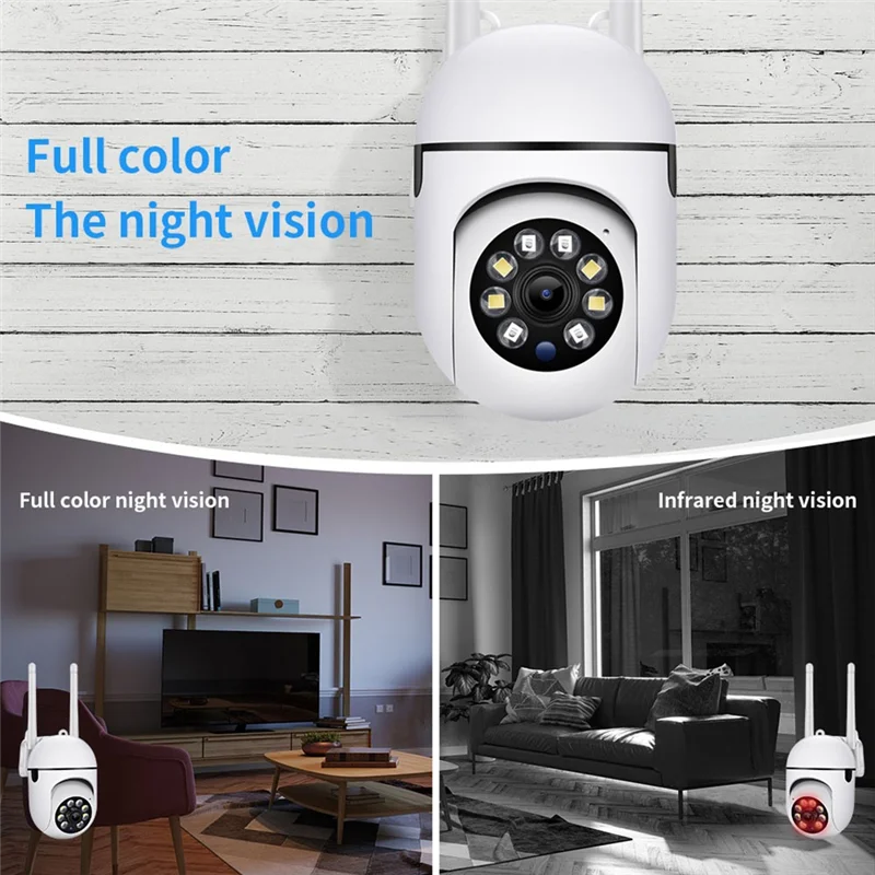 , 2.4GHz WiFi Cameras for Home Security, 1080P Dome Surveillance Cameras 360° View, 2-Way Audio image 2