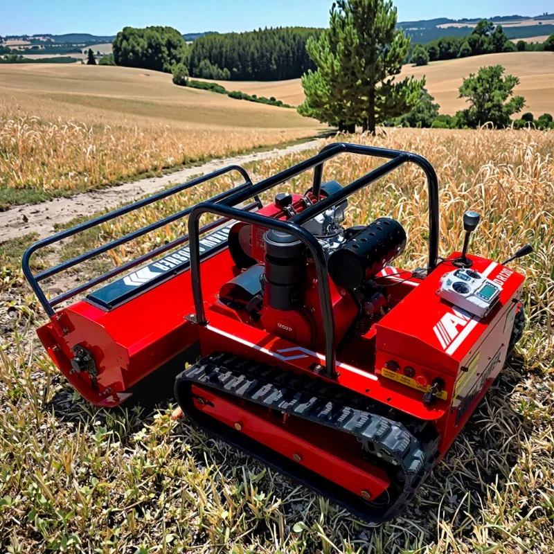 

Factory Price Diesel Engine Grass Cutting Agriculture Rubber Tracks Remote Control Robot Lawn Mower