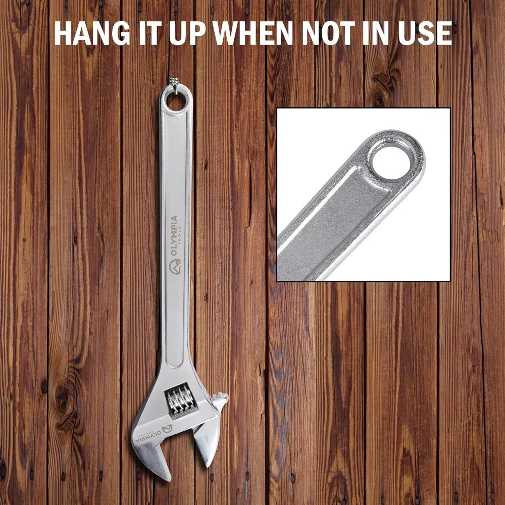 Chave ajustável resistente de 24 polegadas, aço forjado, cromado, mandíbulas de precisão para resistência à ferrugem