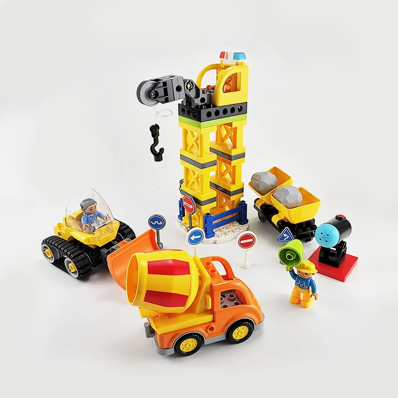 Big Size Engineering Building Blocks Assemblage Set Compatible Blocks City Series Excavator Crane Car Bricks Boys Toys Gift