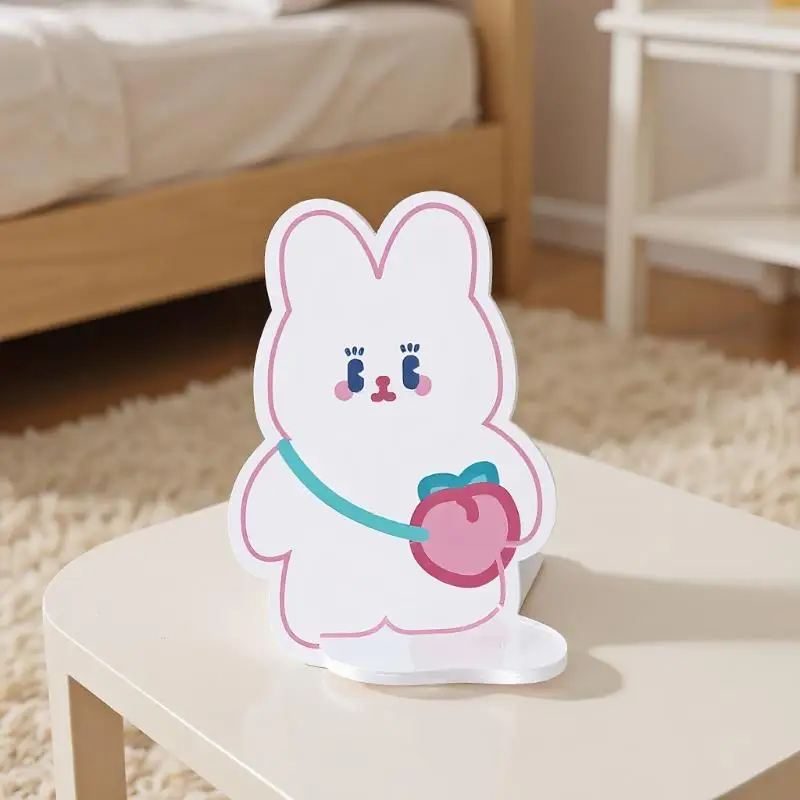 Cartoon Creative Acrylic Mobile Phone Holder Bear Rabbit Cute Desktop Decoration Ornaments Portable Detachable Phone Stand