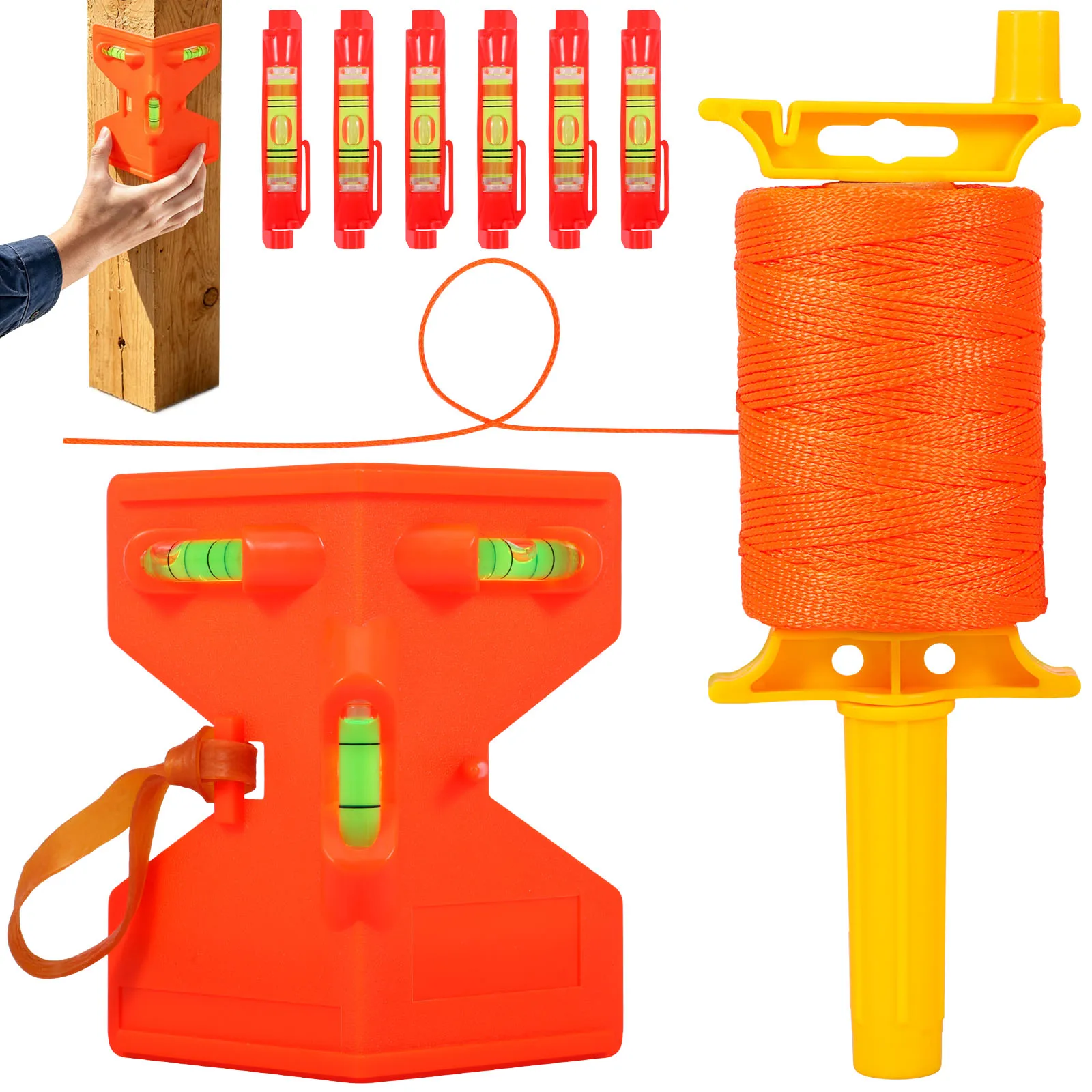 Masonry Line Kit Universal String Level Line Kit Nylon Construction String Line Heavy Duty Nylon Mason String for Wall Building