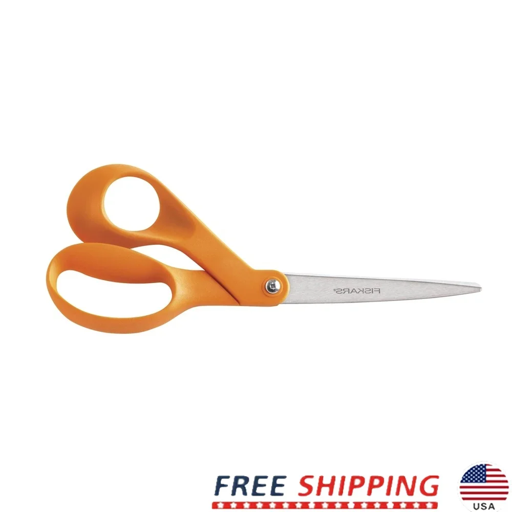 

Original Orange Handled Scissors Adults High Grade Stainless Steel Blades Precision Cutting Ergonomic Design Arts and Crafts