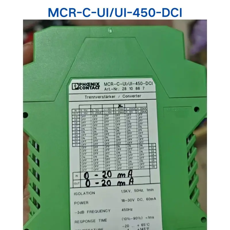 Second-hand test OK for PHOENIX isolator MCR-C-UI/UI-450-DCI  2810887