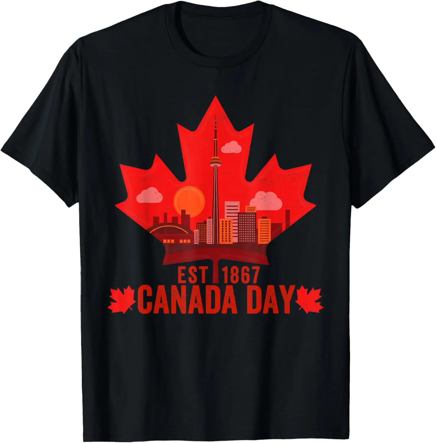 

New t-shirt - Happy Canada Day Vintage Canadian Flag Maple Patriotic Tee T-Shirt