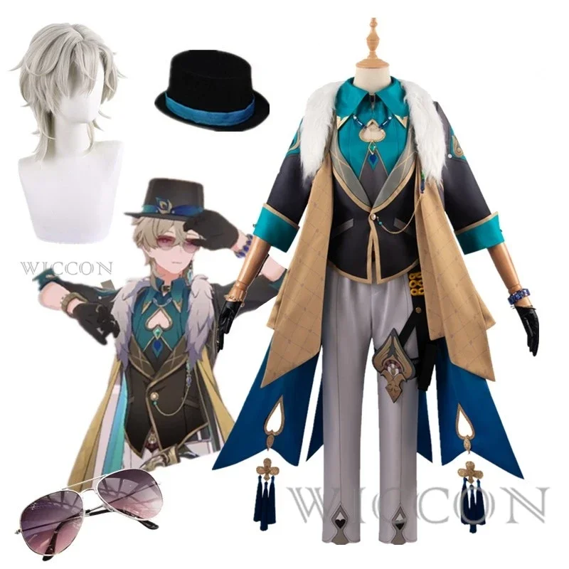 Honkai Star Rail Aventurine Cosplay Costume Wig Game Uniform Topaz Colleagues Interastral Peace Corporation Halloween Men Women