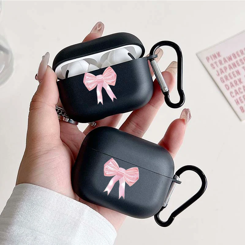 

Cute Pink Bow Earphone Case For AirPods 3/4/2/1 Earbuds Case For AirPods Pro3/Pro2/Pro Shockproof Protective Cover With Keychain