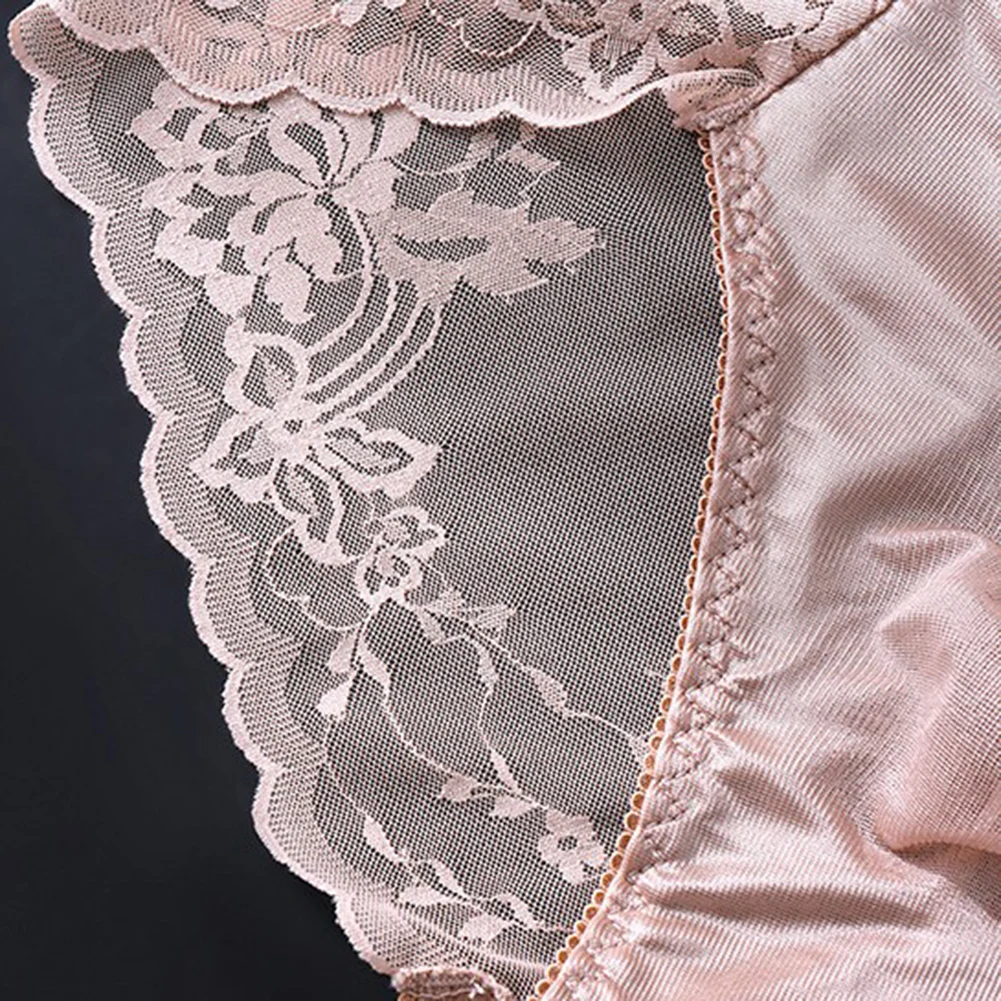 

Sexy Men Lace See Through Ice Silk Briefs 3D U Pouch Low Waist Man Breathable Quick Drying Underwear Panties