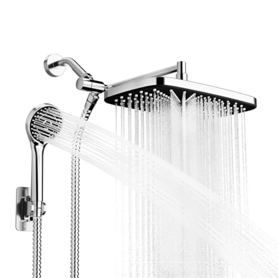 

Wide Rain Shower Head With 5 Modes Handheld Showerheads, High Pressure Showerhead Combo with Extension Arm for Bathroom Accesso