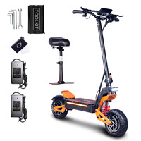 Toursor Free Shipping EU US Stock Electric Scooter 11 inch Off-road Tire 6000W 60V Fast Speed 85km/h Scooter with NFC