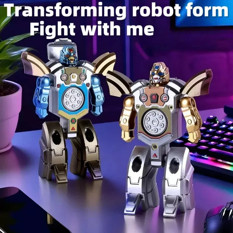 360 Rotatable Deformable Robot Fingertip Gyro Spinner, Stress‑Relief Transformable Ball Hand Sensory Gadget for Desktop & Office
