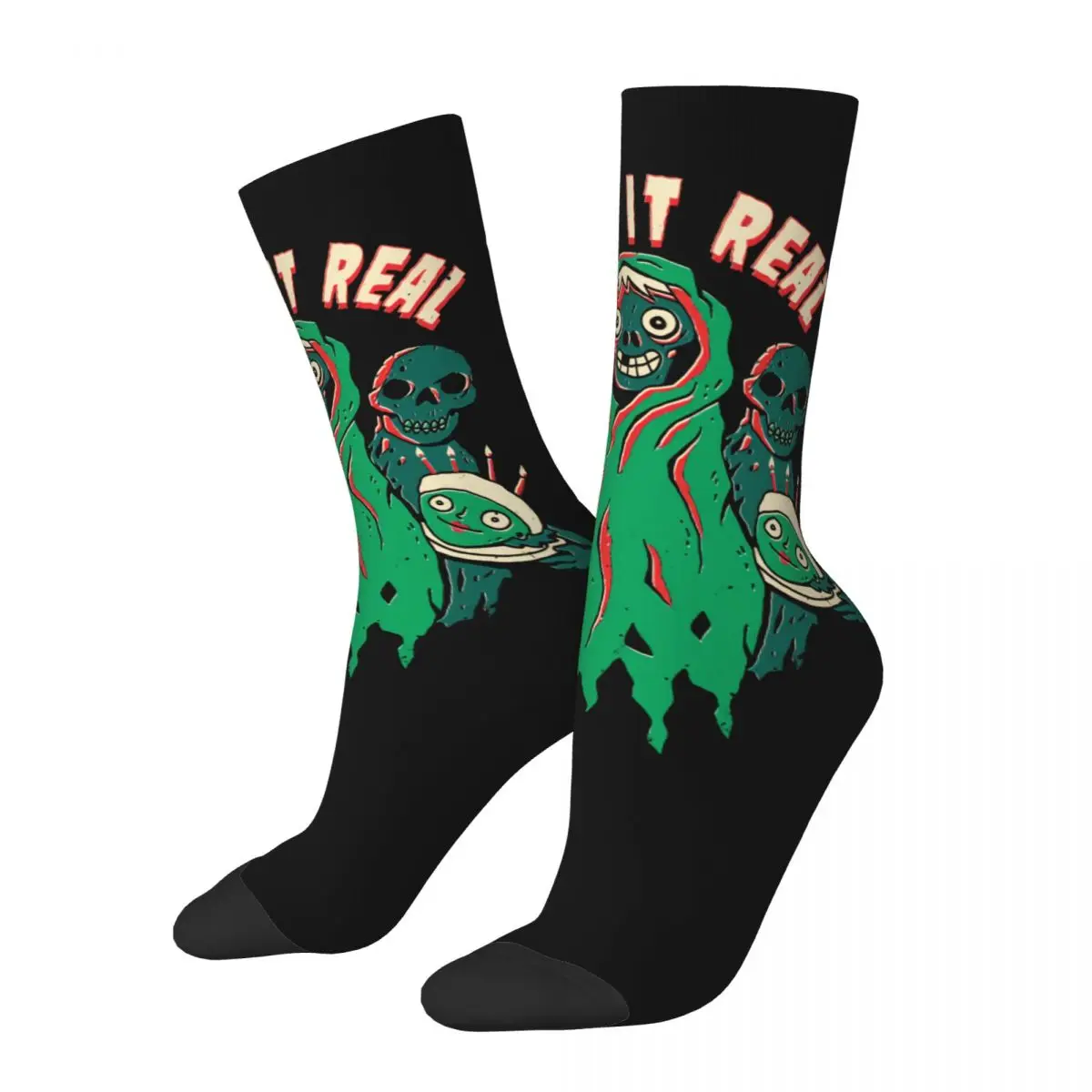 Hip Hop Vintage Creep It Real Crazy Men's Compression Socks Unisex Creepshow Billy 1982 Horror Film Seamless Printed Crew Sock