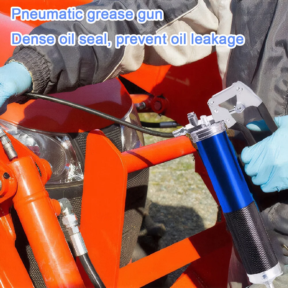 400CC Air Operated Grease Gun 6000PSI Heavy Duty Air Compressor Grease Gun 2 Coupler Portable Grease Gun 1 Bent Metal Pipe