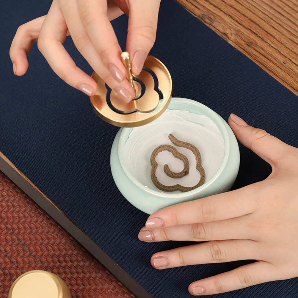 

1 set Copper Incense Press Tool Ash Shaping Accessory Ergonomic Handle For Tea Room Decor Incense Burner Aromatic Home