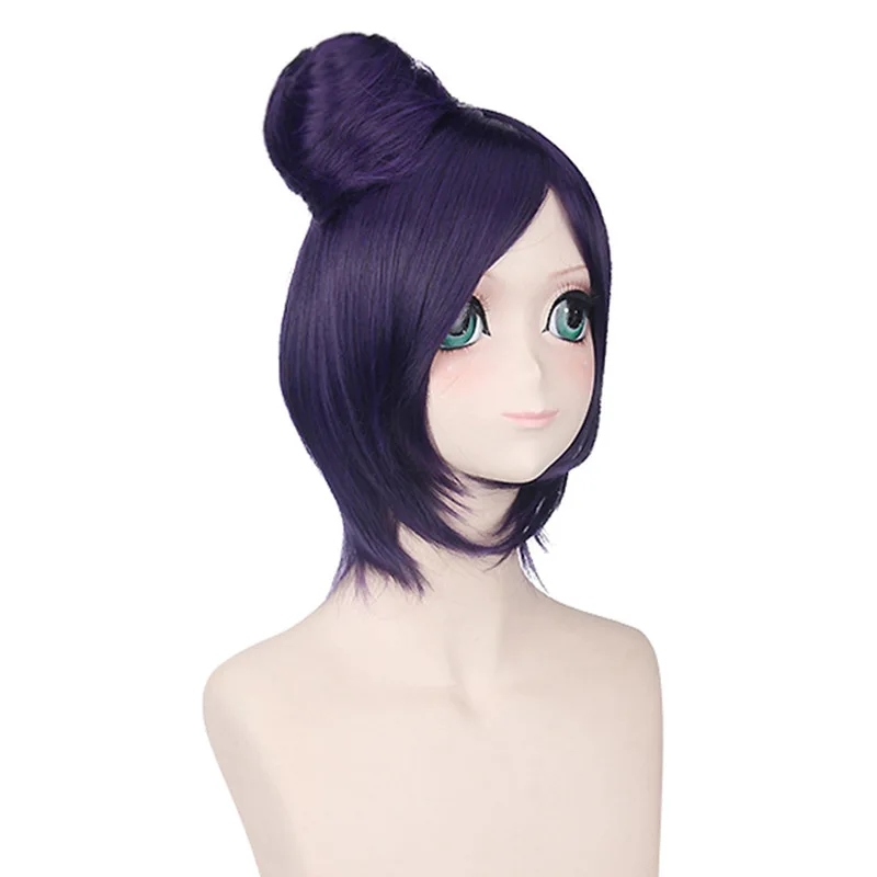 Synthetic Anime Cosplay Wig Long Purple Straight Hair Costume Party Heat Resistant Fiber