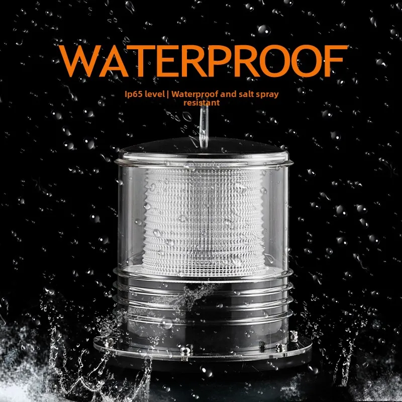 1PCS Marine LED Solar Powered Anchor Warning Light With Romoto Beacon Network 3 Colors Marker Flash Steady Signal Mast Light