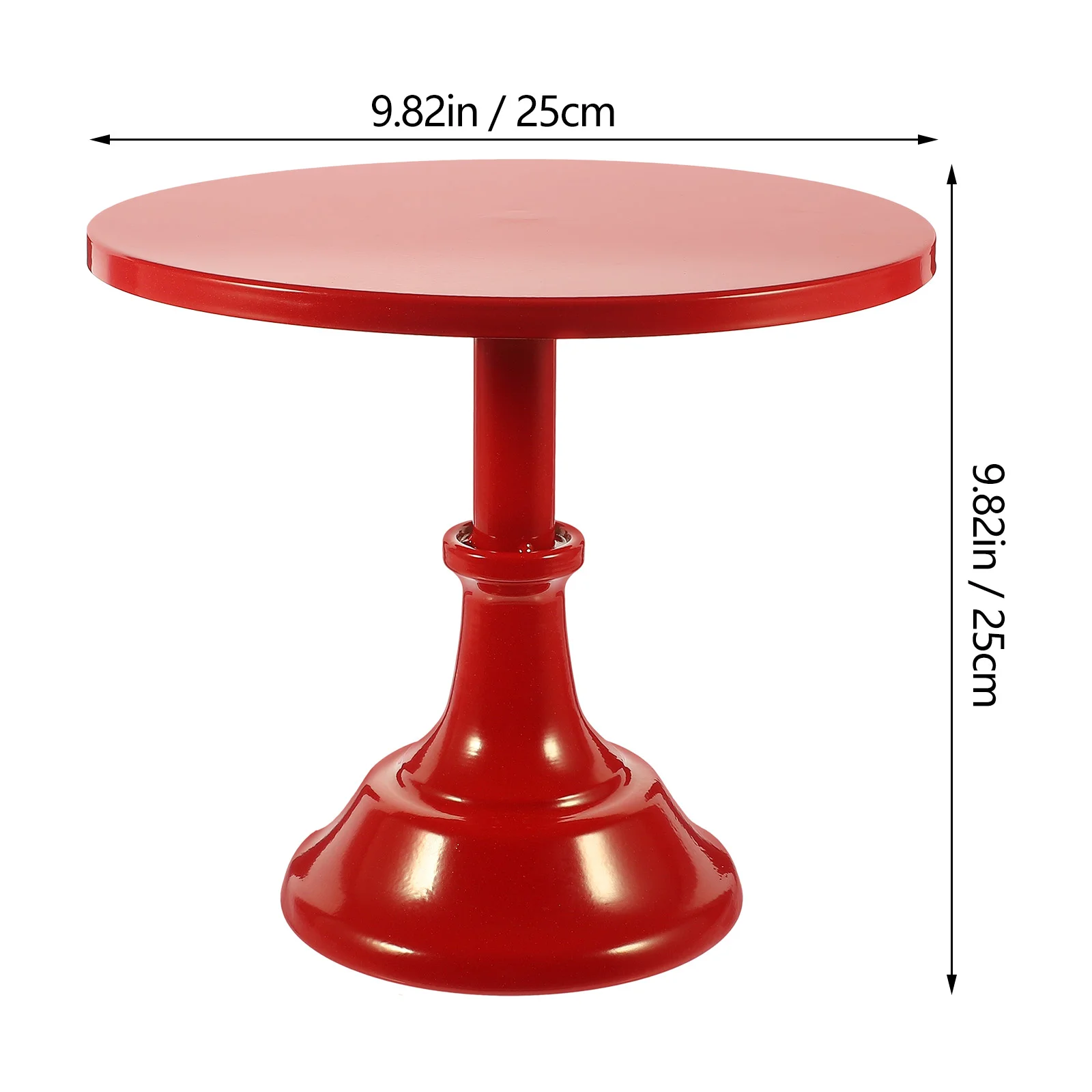 10 Inch Red Round Cake Stand Wedding Props Show Rack Ceramics Dried Fruit Holder Iron Tray Desktop Wrought