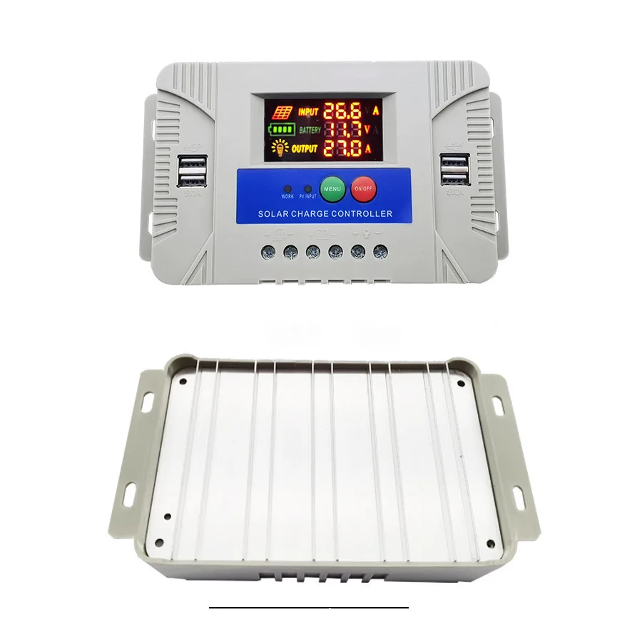 Zero-Config PWM Solar Regulator 30A 12V/24V Auto-Sensing with Backlit Color LCD & Night Vision for Off-Grid PV Arrays